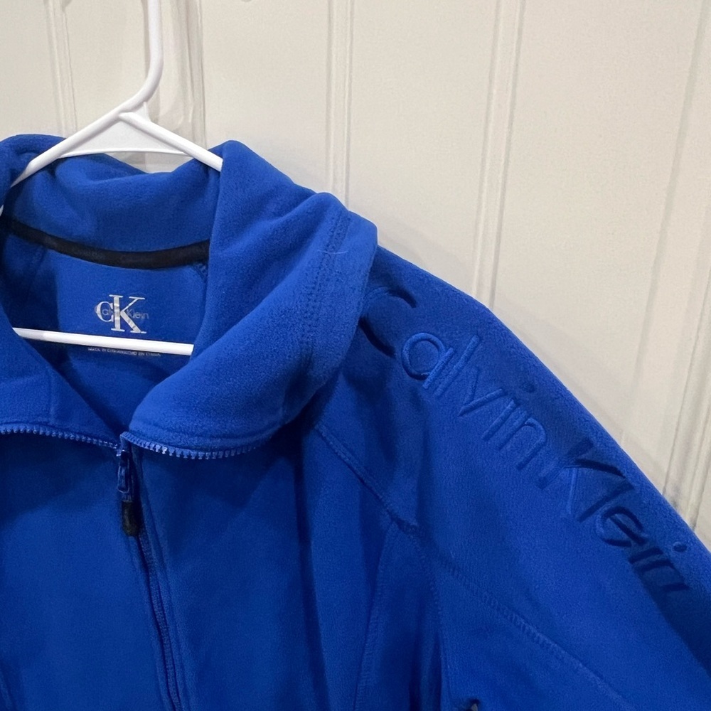 Calvin Klein Large Blue Fleece Women's Jacket - Picture 5 of 11